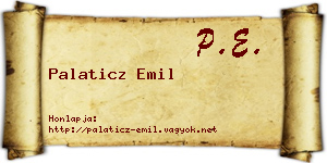 Palaticz Emil névjegykártya
